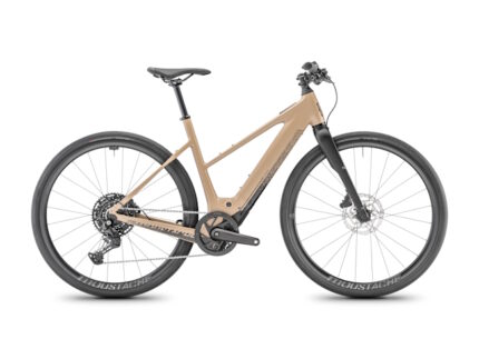 Vélo route électrique Moustache dimanche 28.2 open beige sable mat