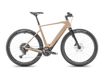 Vélo route électrique Moustache dimanche 29.2 beige sable mat