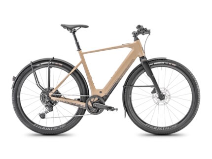 Vélo route électrique Moustache dimanche 29.2 eq beige sable mat