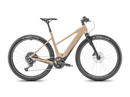 Vélo route électrique Moustache dimanche 29.2 open beige sable mat