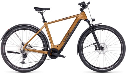 Vélo ville électrique Cube nuride hybrid exc 625 allroad caramel´n´black